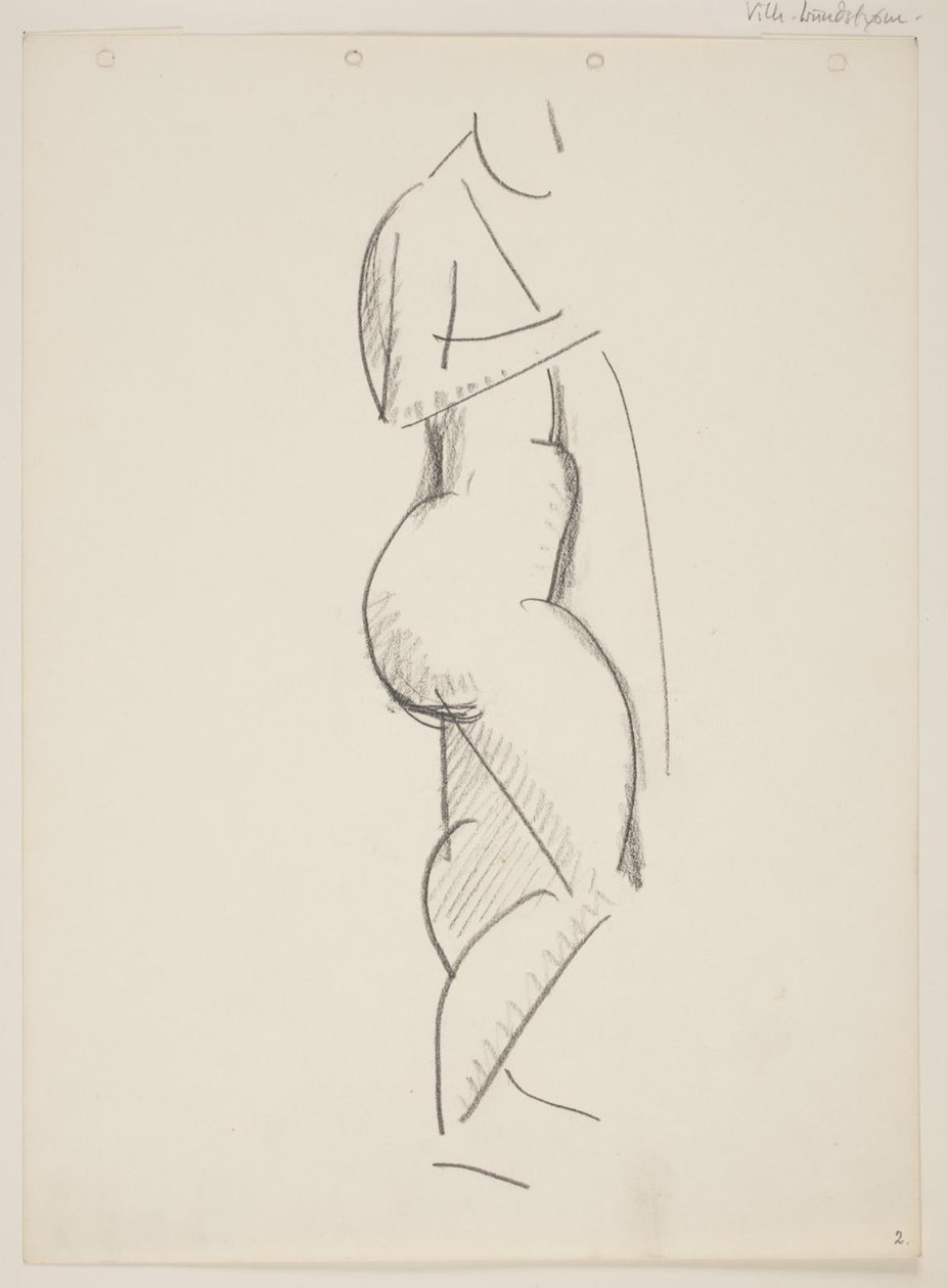 Standing Nude Woman, Profile to the Right, Drapery in Hand by Vilhelm Lundstrøm
