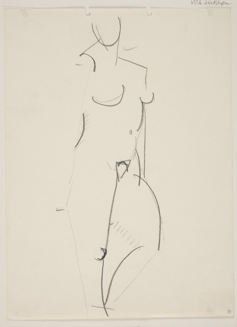 Standing Naked Woman, Facing Right by Vilhelm Lundstrøm
