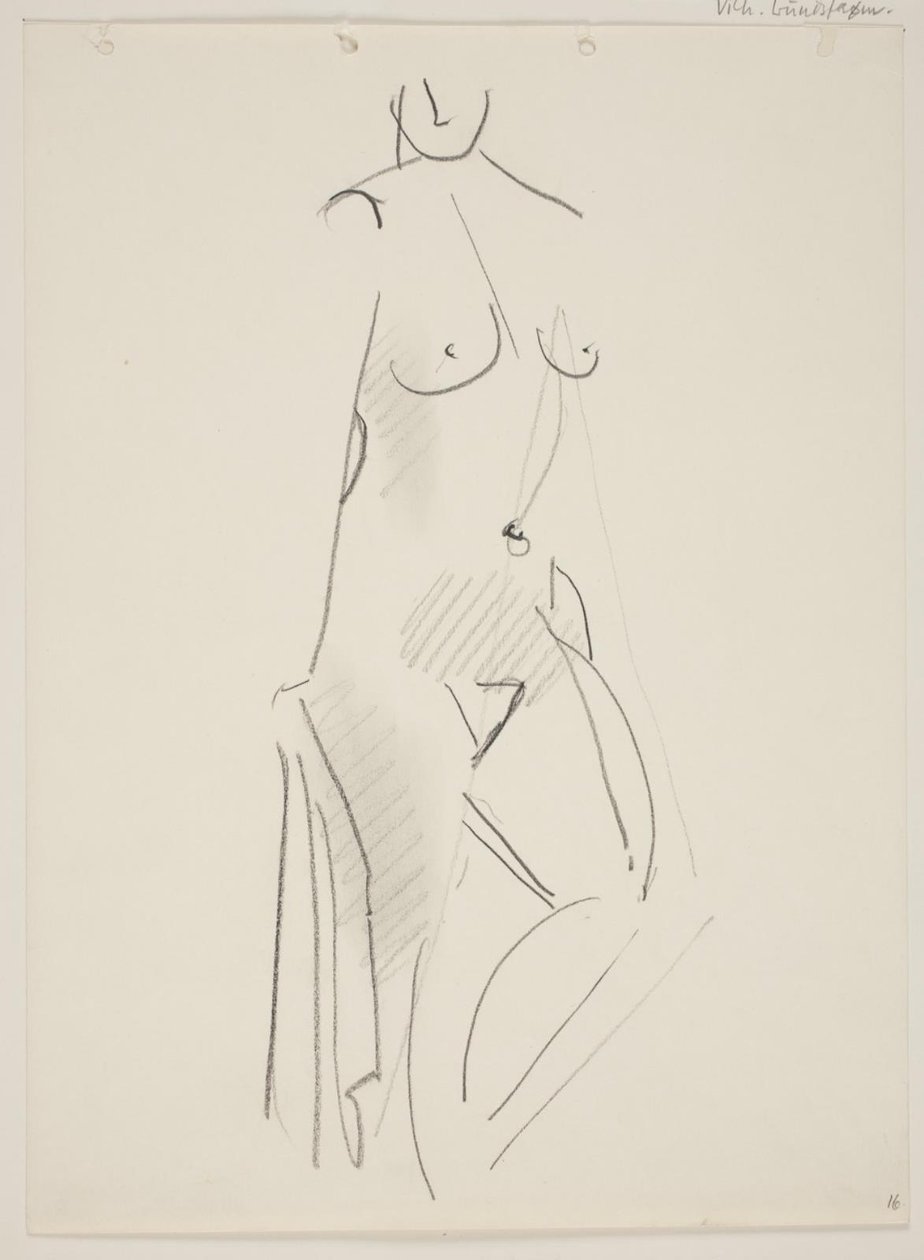 Standing Nude Woman, Facing Right by Vilhelm Lundstrøm