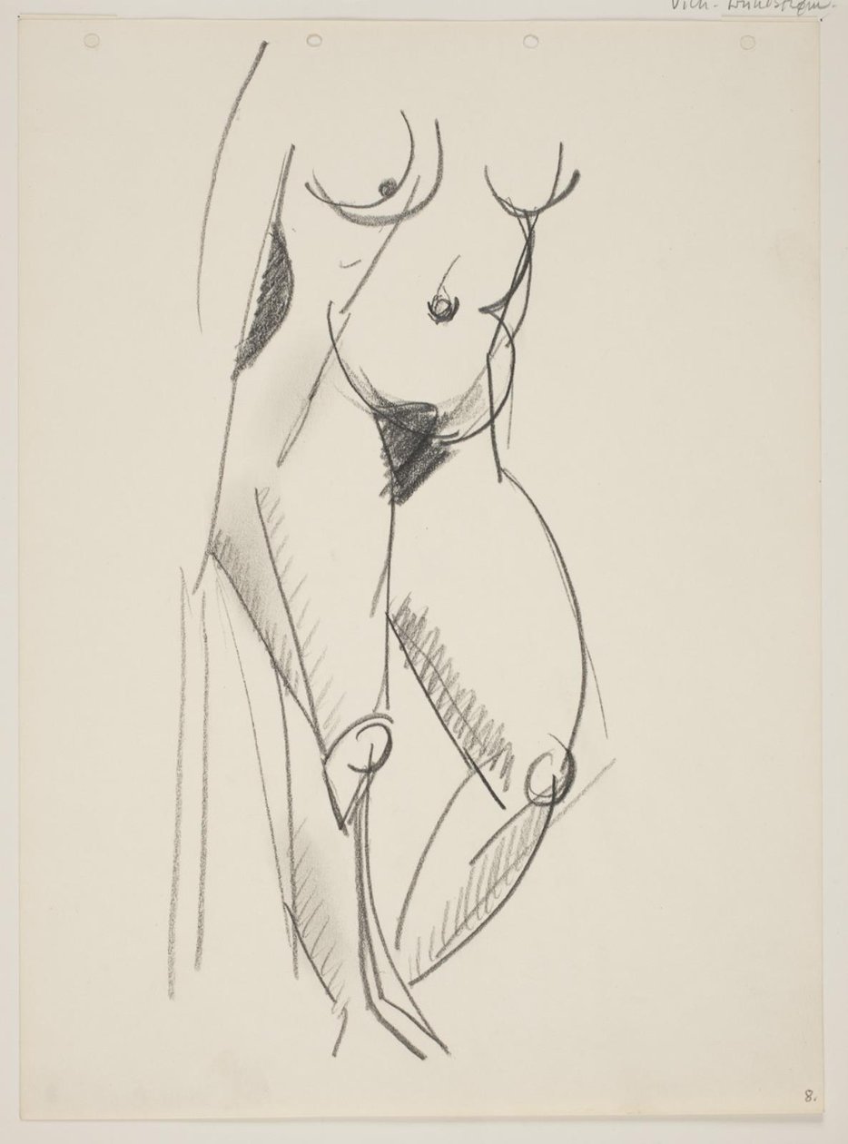 Standing Nude Woman, Facing Right, Drapery in Hand by Vilhelm Lundstrøm