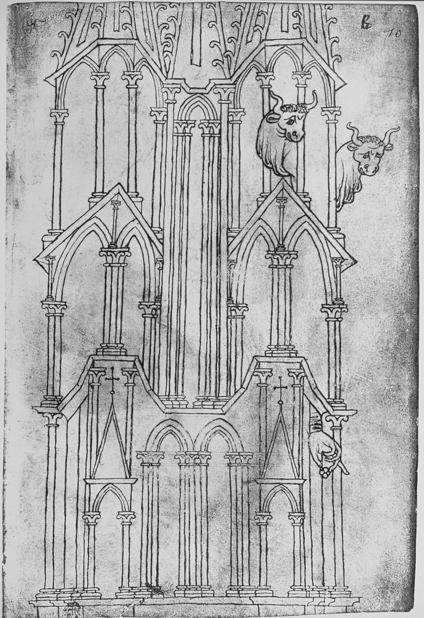 Elevation of the Tower of Laon Cathedral by Villard de Honnecourt
