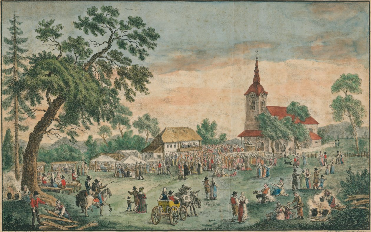 The Kirchweihfest at St. Rochus near Laibach by Vincenc Dorfmeister and Rozalija Eger