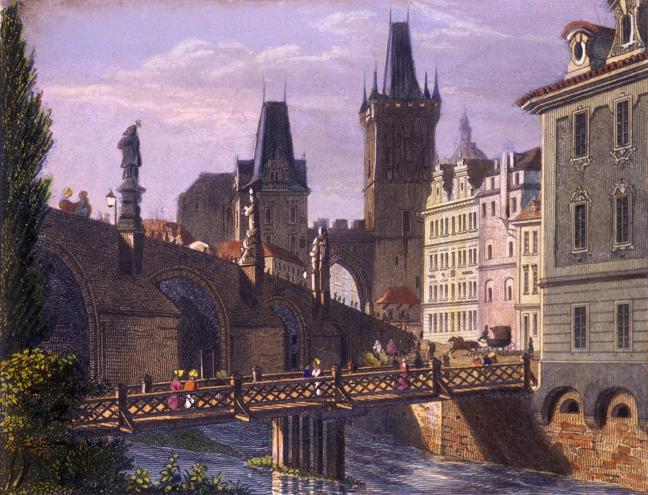 Little Quarter Bridge Towers by Vincenc Morstadt