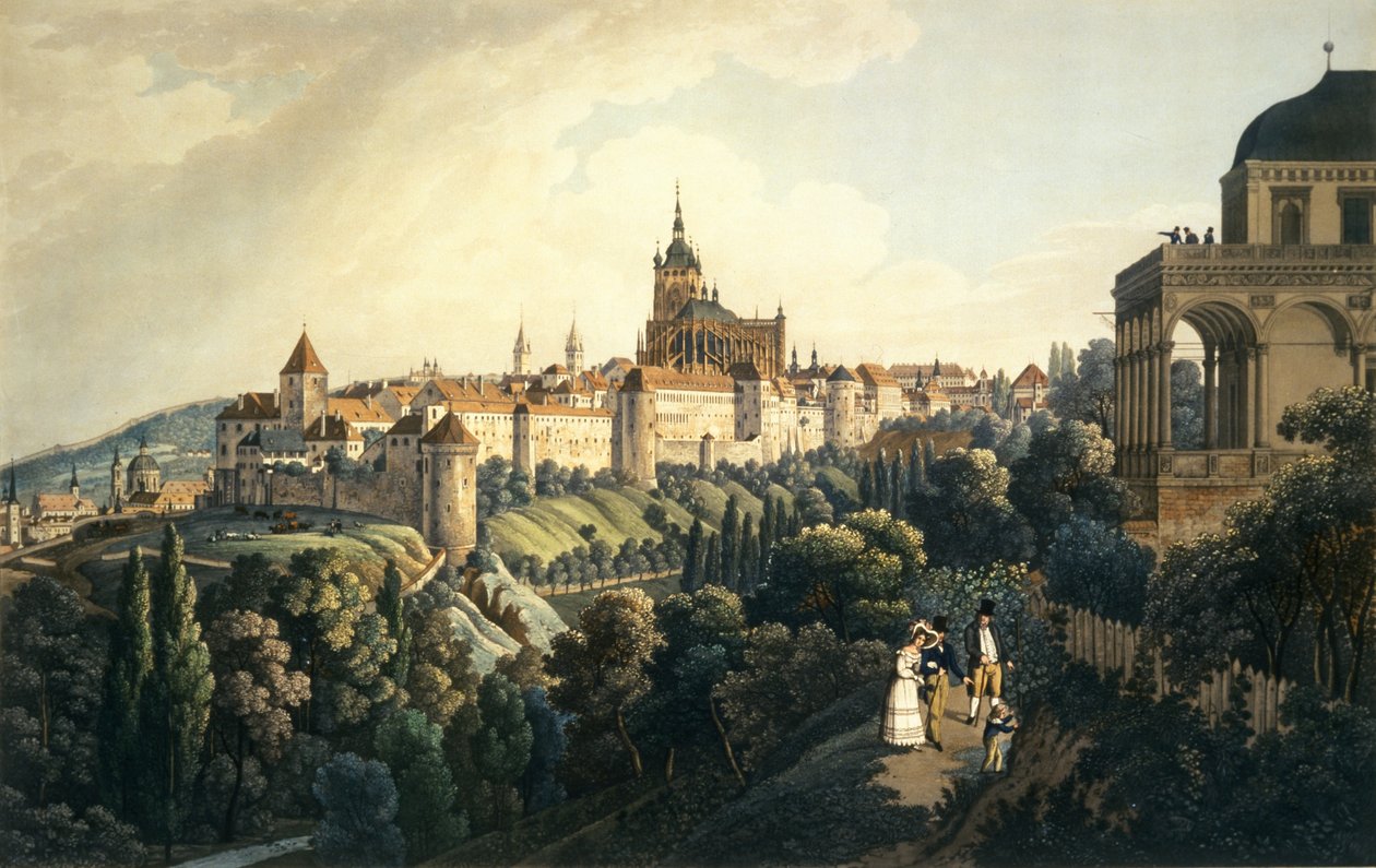 Prague Castle and the Royal Summerhouse, 1836 by Vincenc Morstadt