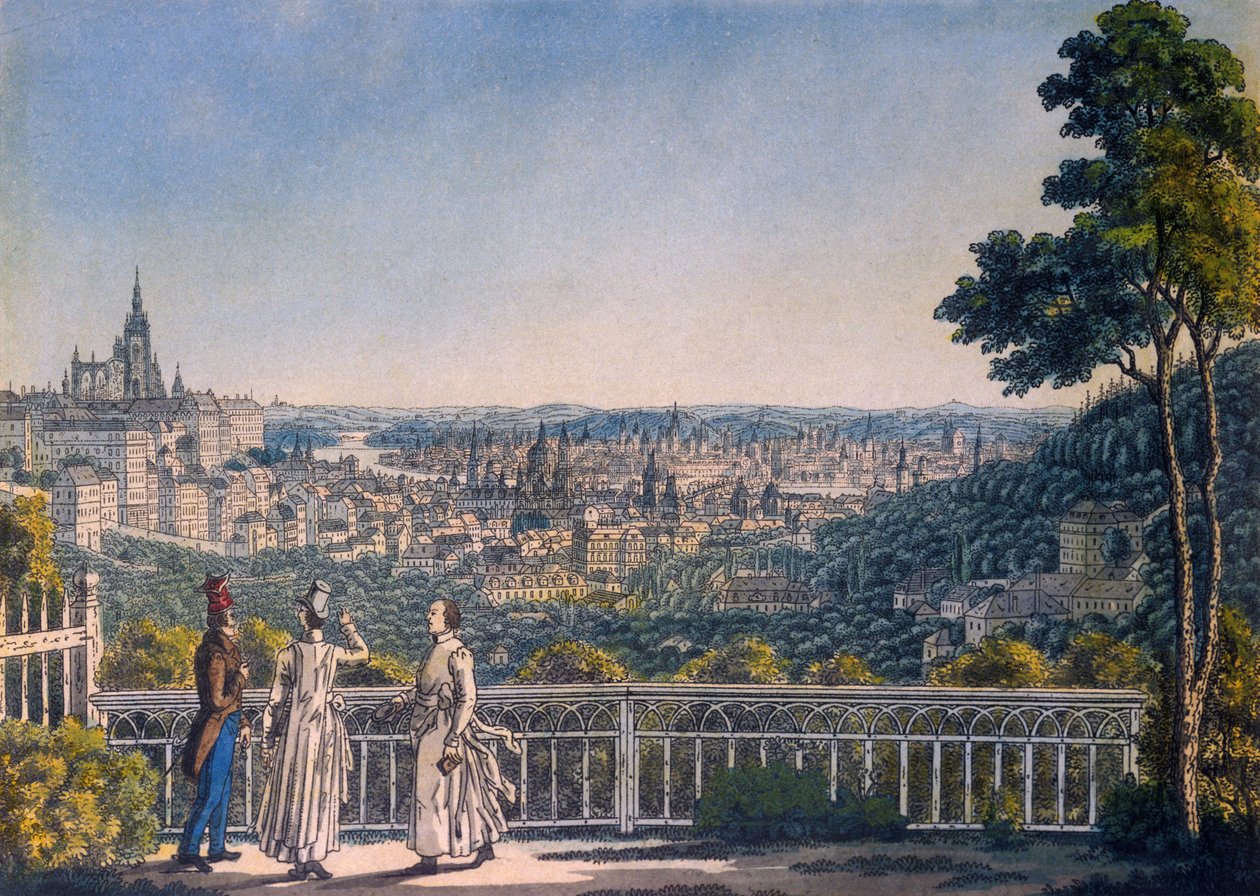 View of Prague from the garden of Strahov Monastery, 1835 by Vincenc Morstadt