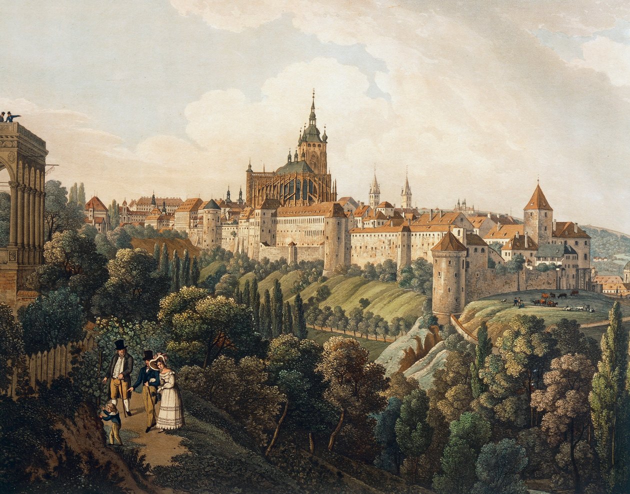 View of Prague from Belvedere by Vincenc Morstadt