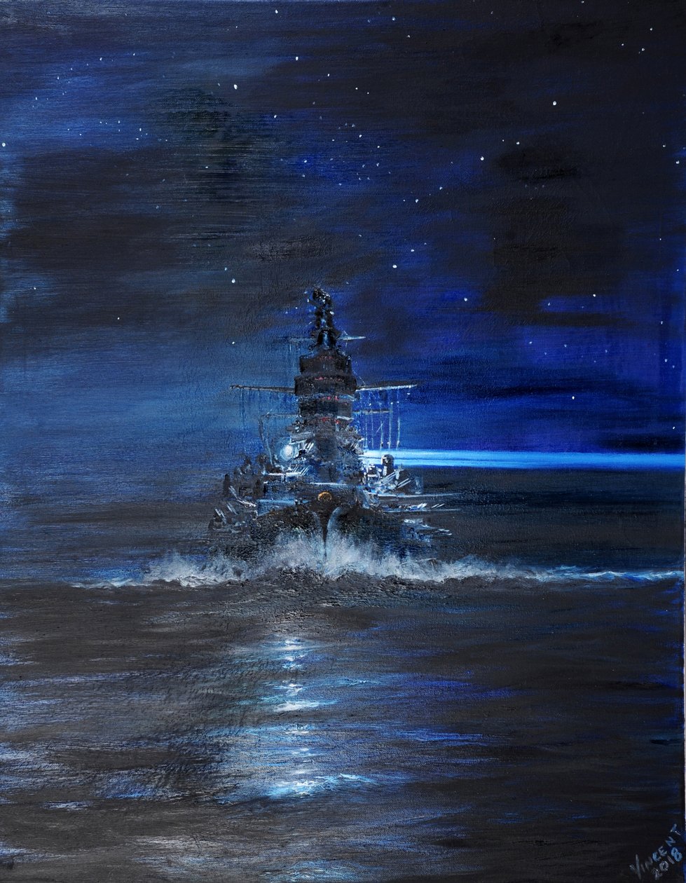IJN Kirishima at Guadalcanal, 1942 by Vincent Alexander Booth