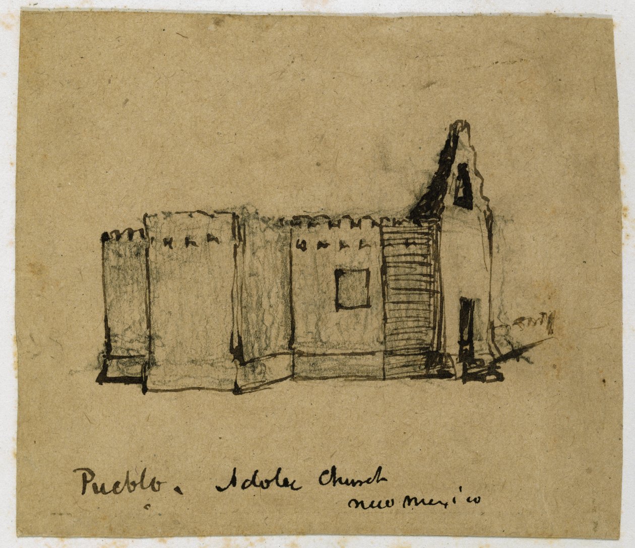 Pueblo, Adobe Church, New Mexico by Vincent Colyer