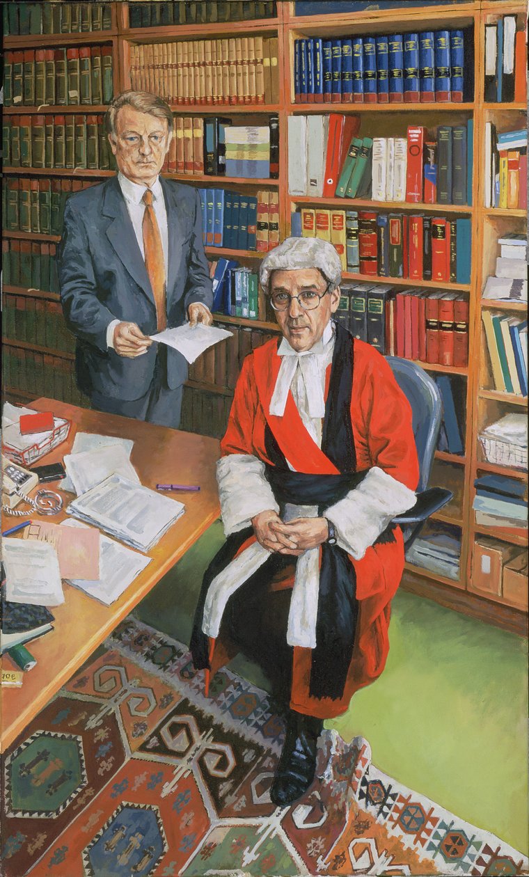 Mr Justice Moses with his Clerk John Furey, 2000 by Vincent Yorke