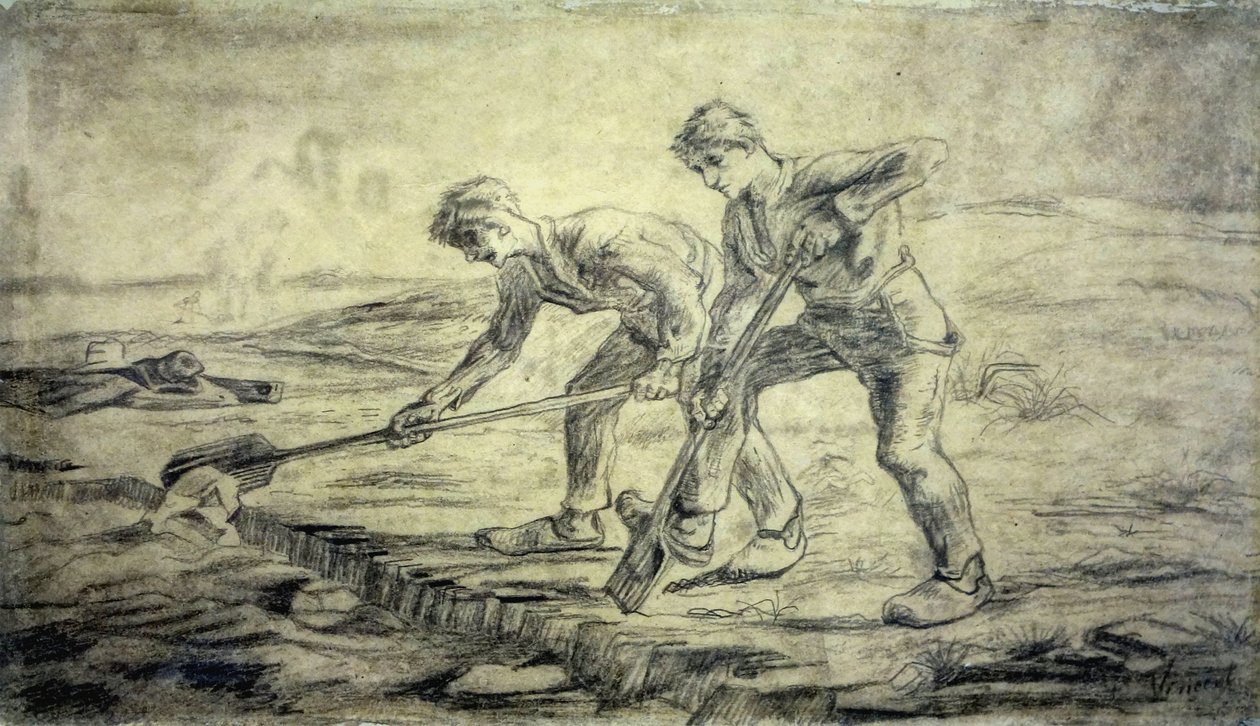 The Diggers at the Van Gogh House in Cuesmes by Vincent van Gogh