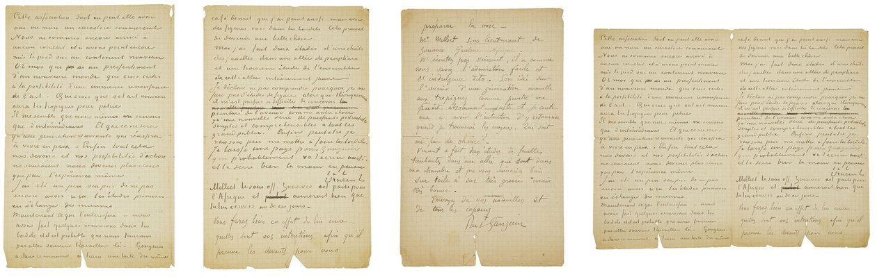 Letter from Vincent van Gogh and Paul Gauguin to Emile Bernard by Vincent van Gogh