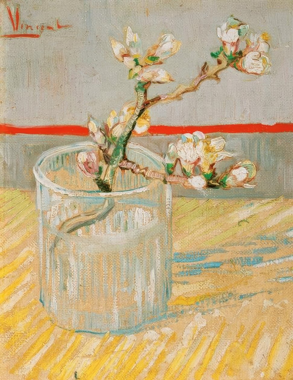 Blooming Almond Branch in a Glass by Vincent van Gogh