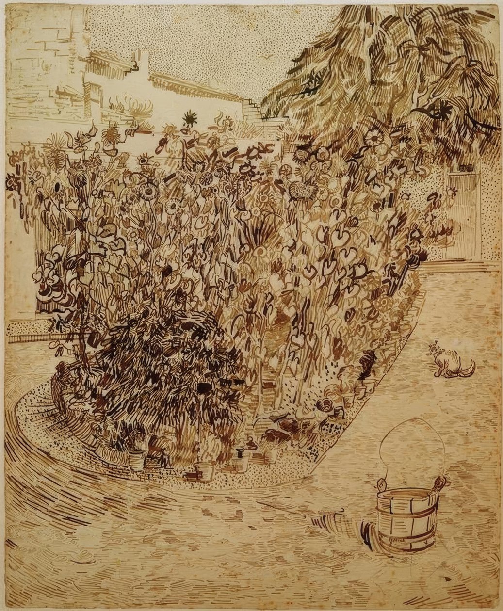 Garden of a Bathhouse by Vincent van Gogh