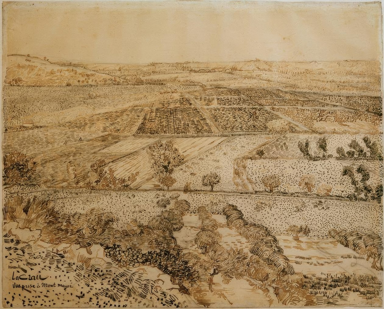 La Crau Seen from Montmajour by Vincent van Gogh