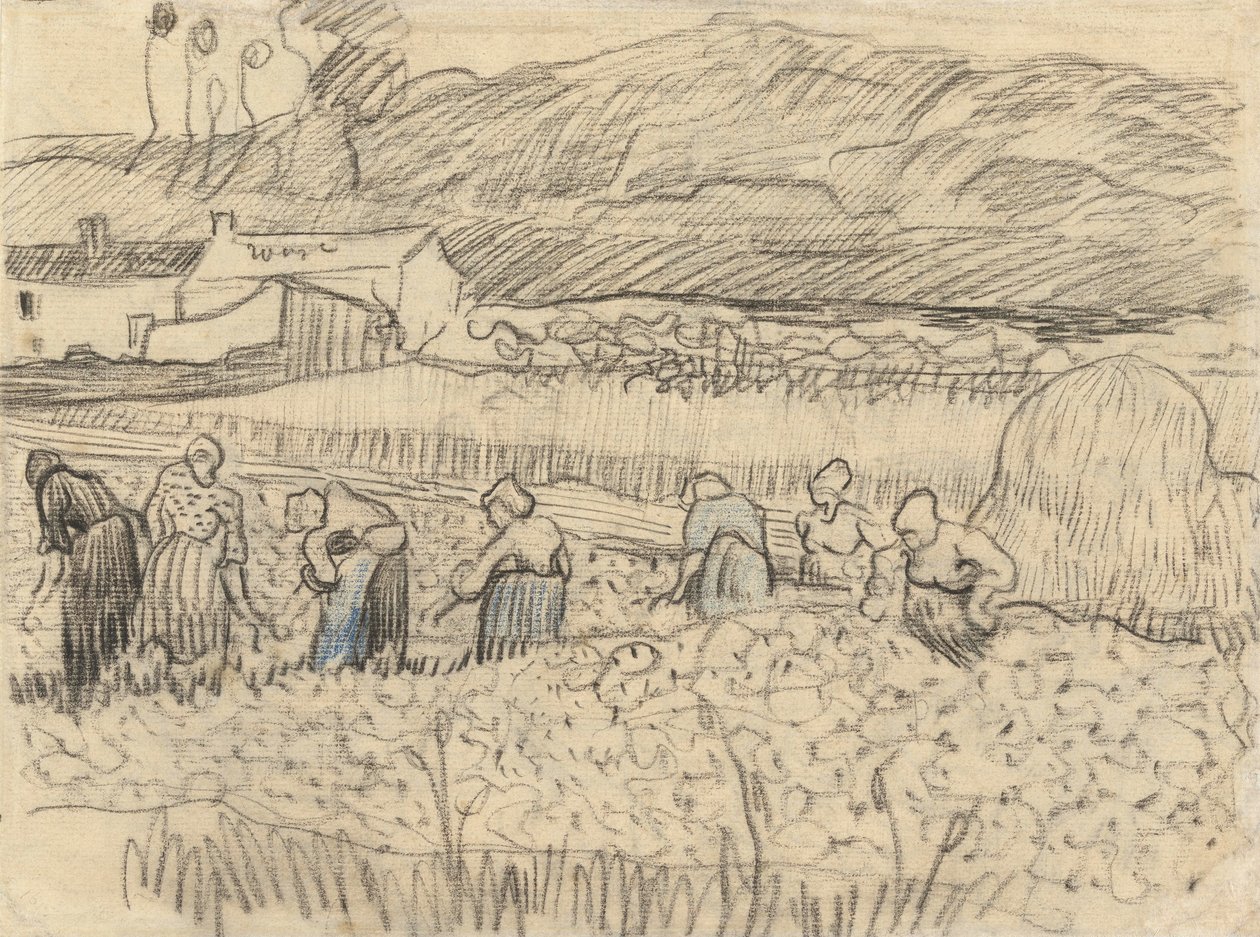 Landscape with Peasant Women Harvesting by Vincent van Gogh