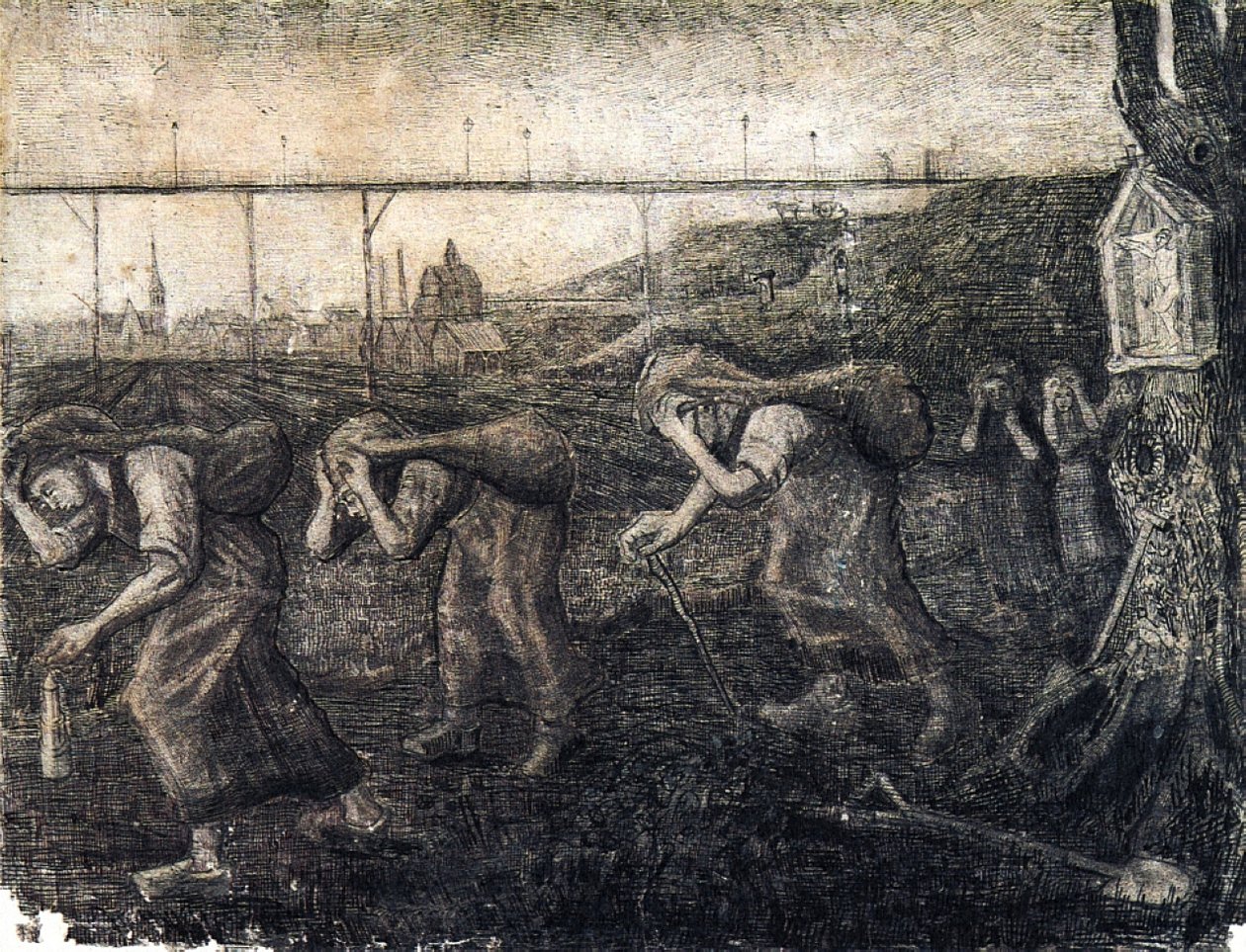 Miners Women Carrying Sacks by Vincent van Gogh