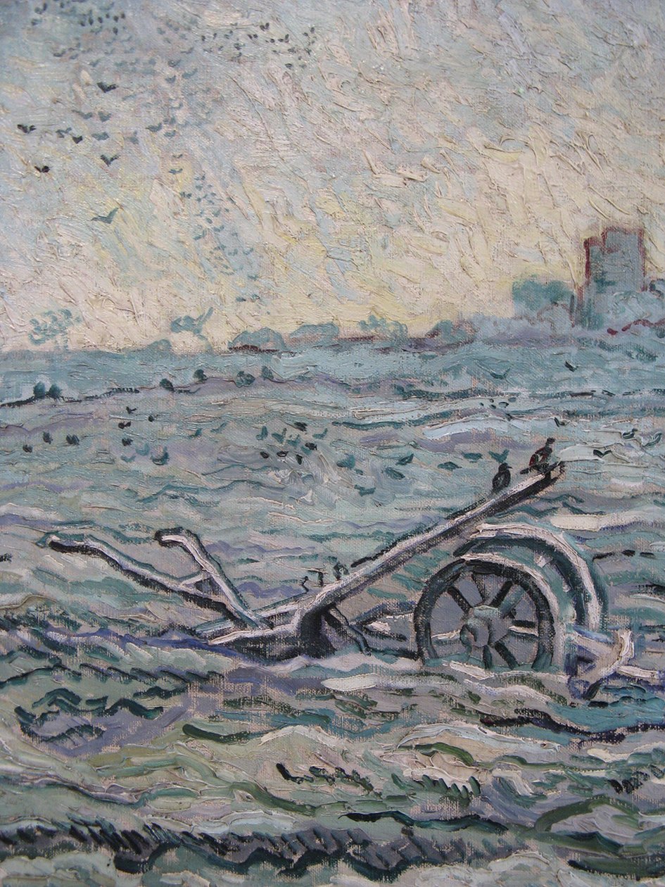 Snow-Covered Field with a Harrow by Vincent van Gogh