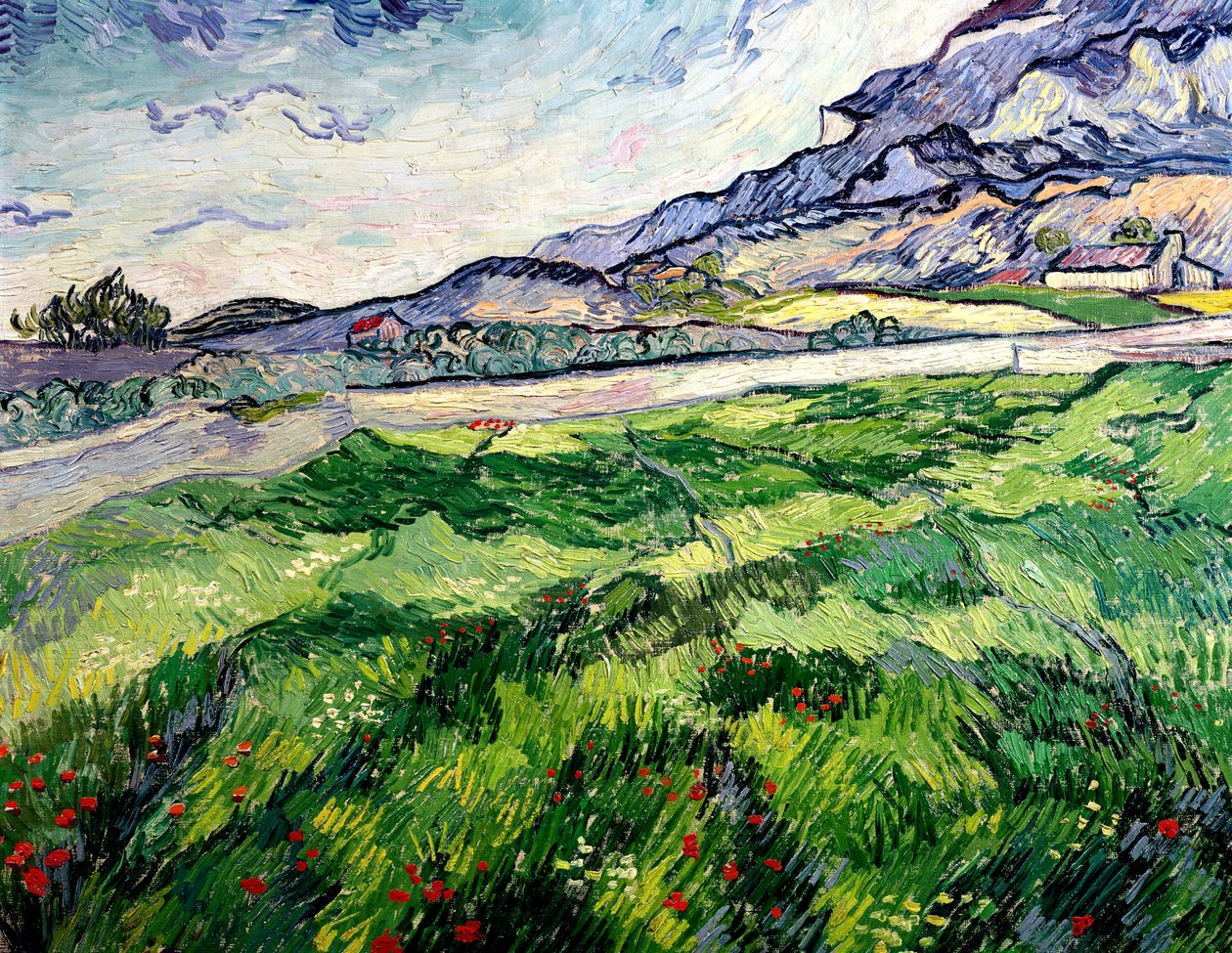 The Green Wheatfield behind the Asylum, 1889 by Vincent van Gogh
