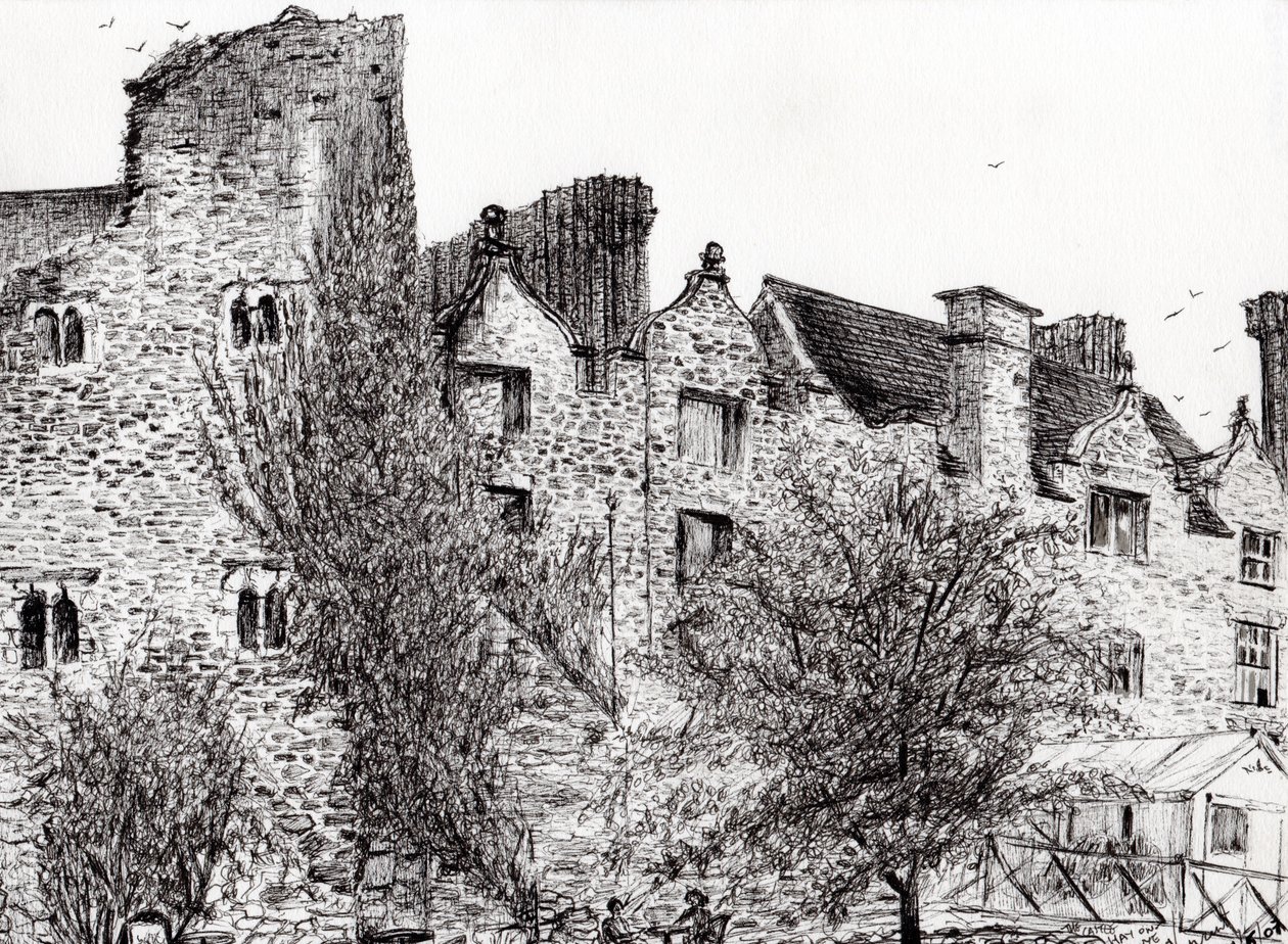 Castle Ruin Hay on Wye by Vincent Alexander Booth