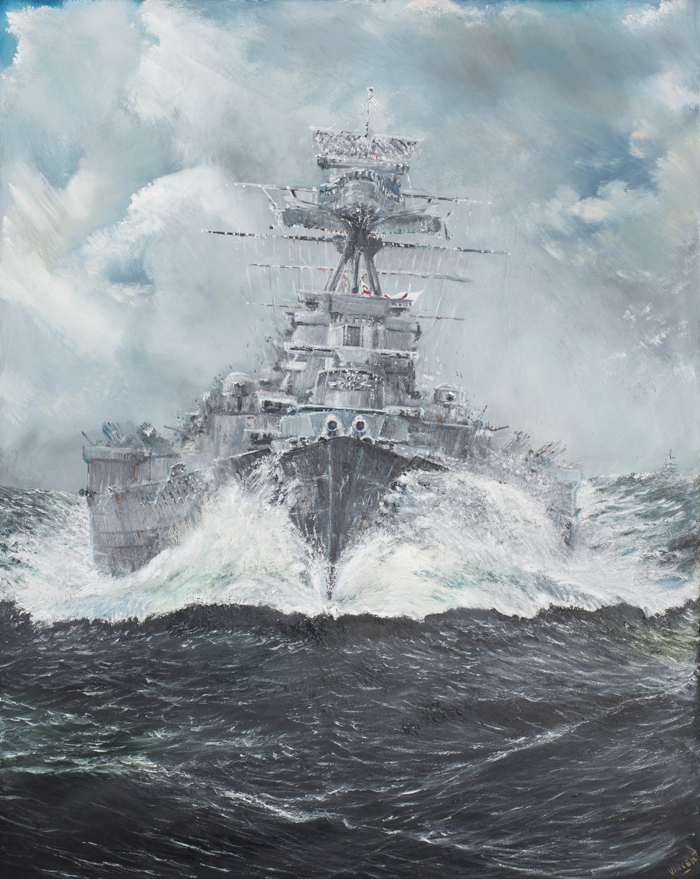 HMS Hood heads for Bismarck, 23rd May 1941 by Vincent Alexander Booth
