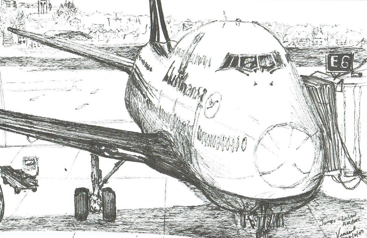 Jumbo Jet at Logan Airport by Vincent Alexander Booth