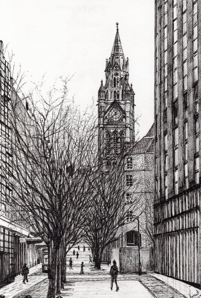 Manchester Town Hall from Deansgate by Vincent Alexander Booth