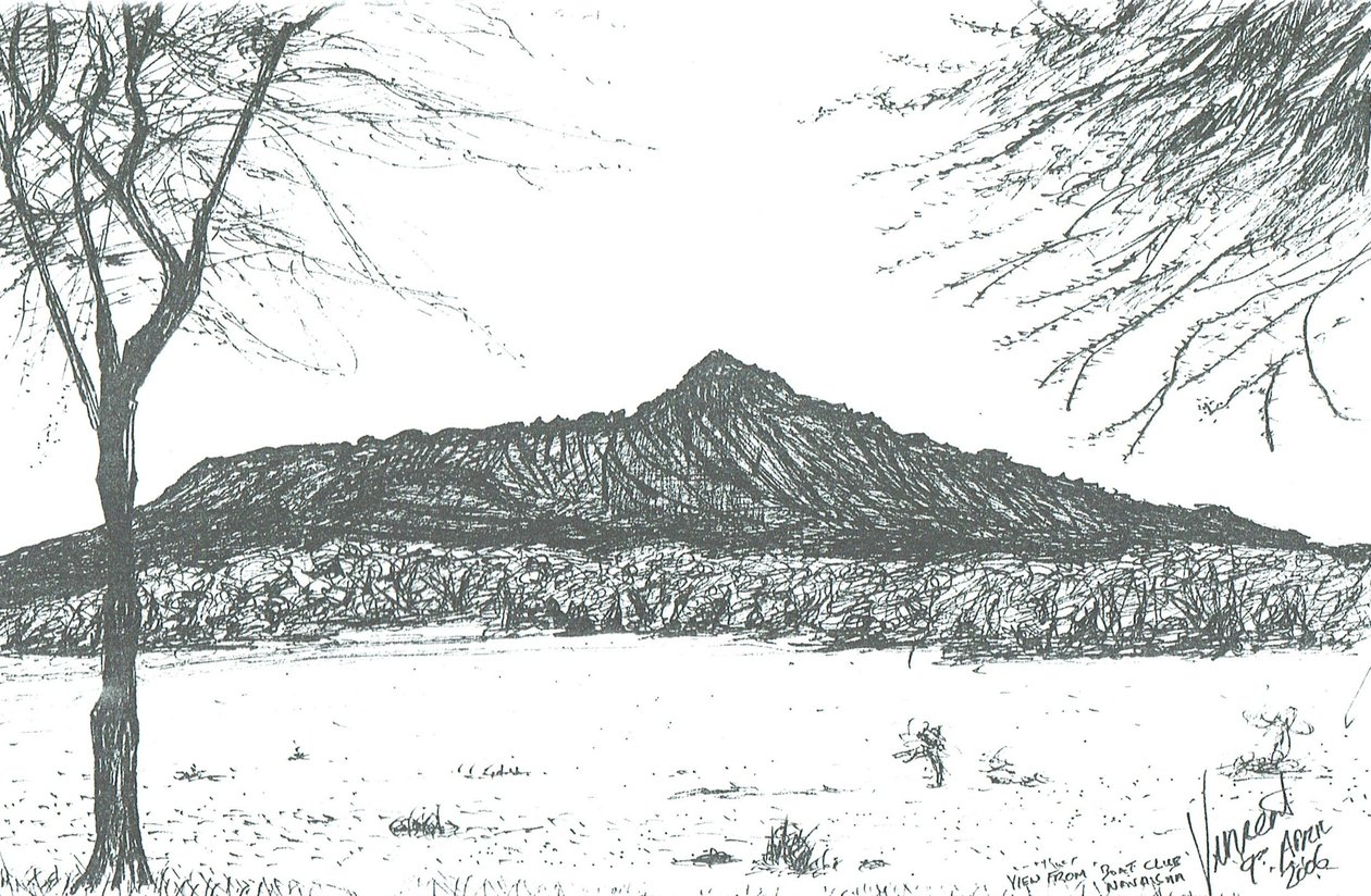 Mountain from Boat Club at Lake Naivasha, Kenya by Vincent Alexander Booth