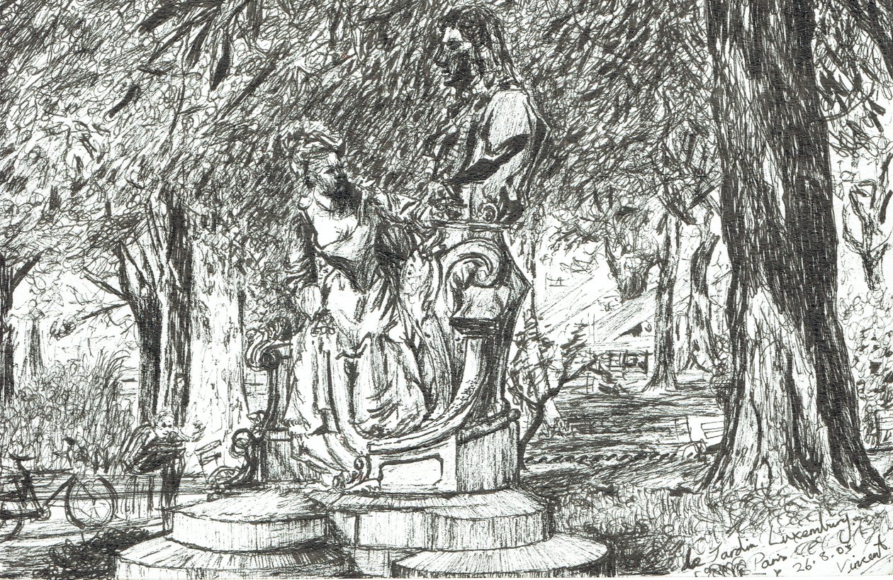 Statue in Jardin Luxemburg Paris, 2003 by Vincent Alexander Booth
