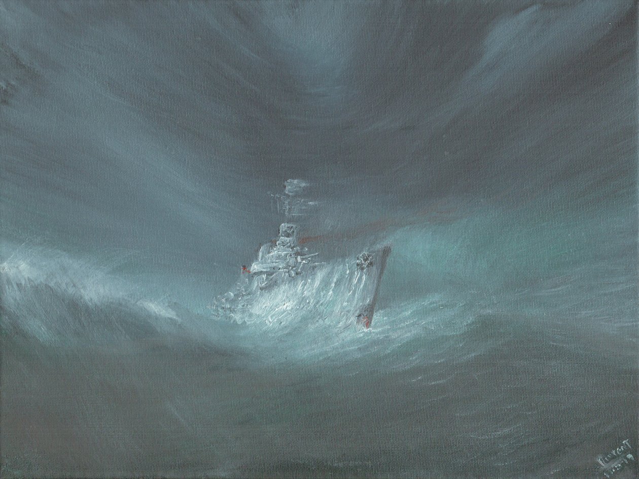 USS Warrington Lost in Hurricane off Bahamas September 13th 1944, 2019 by Vincent Alexander Booth