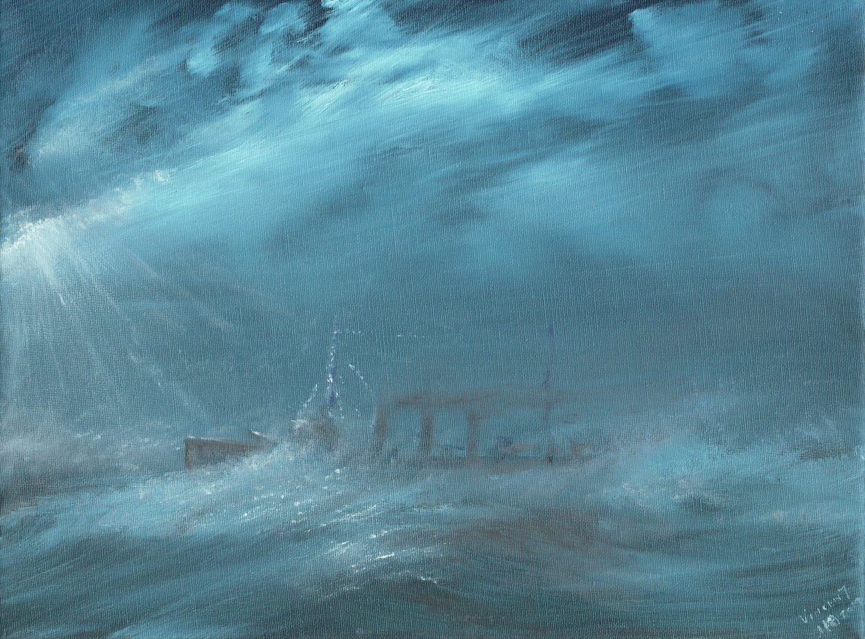US Destroyer in a Storm at Sea 1917 by Vincent Alexander Booth