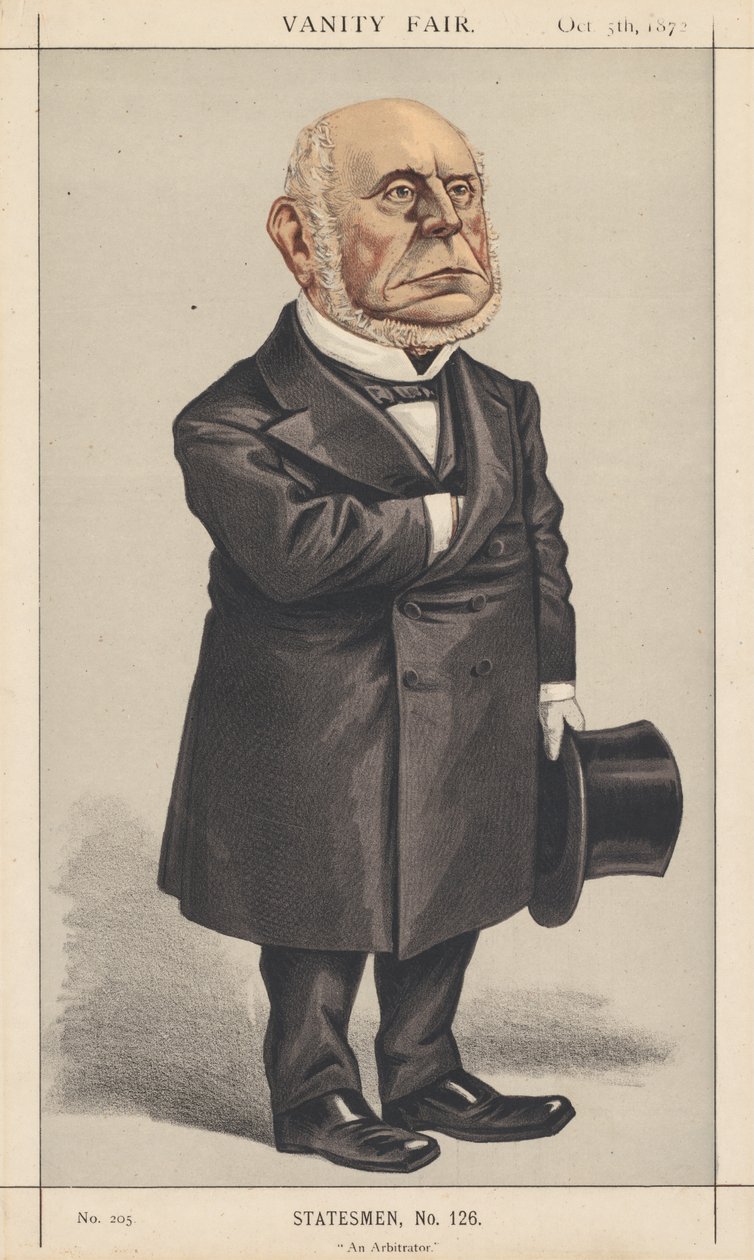 Vanity Fair: Statesman, No. 126 An Arbitrator, 1872 by Vincent Brooks Day and Son