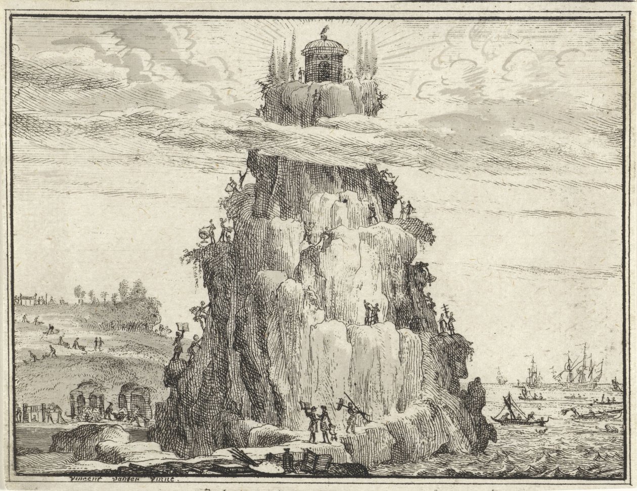Temple of Wisdom on a Rock by Vincent Laurensz. van der Vinne (II)