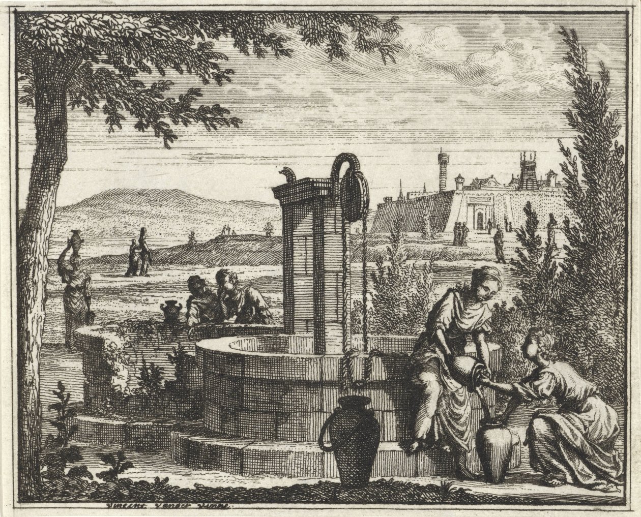 Women by a Water Well by Vincent Laurensz. van der Vinne (II)