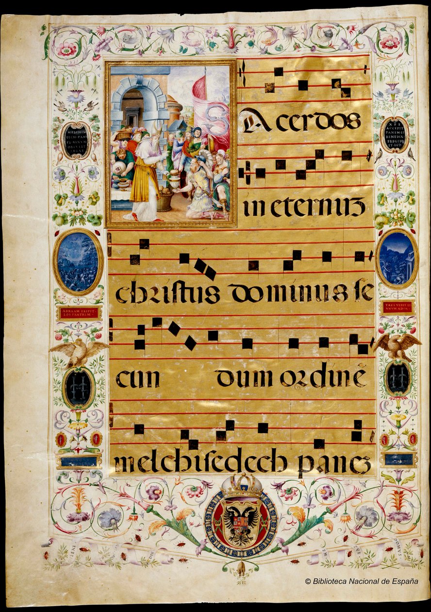 Antiphonary and Gradual of Charles V, Melchizedek by Vincent Raymond