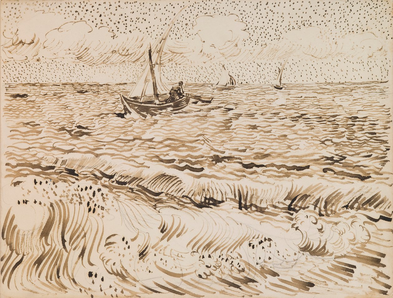Fishing Boats at Saintes-Maries-de-la-Mer by Vincent van Gogh