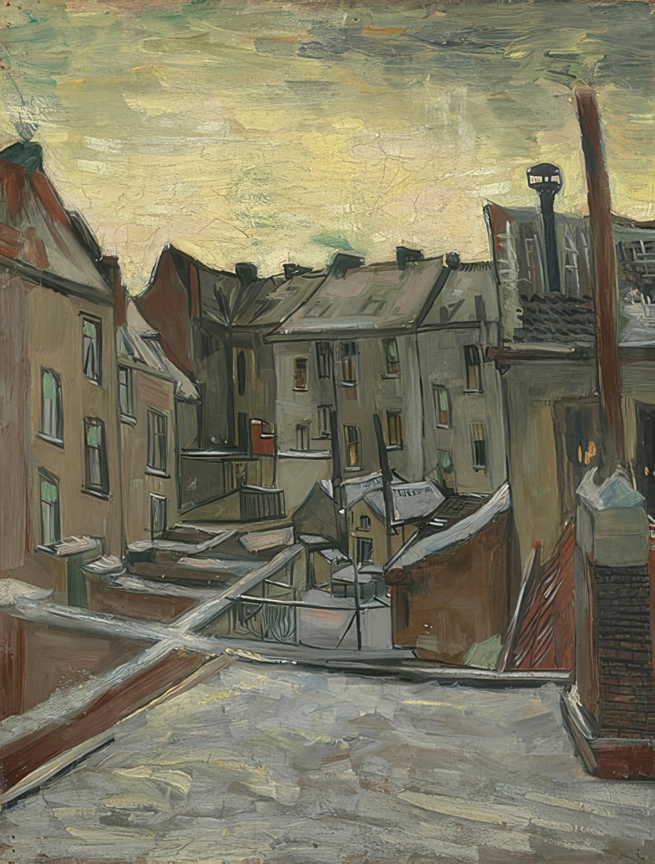 Backyards in Antwerp. 1885-86 by Vincent van Gogh