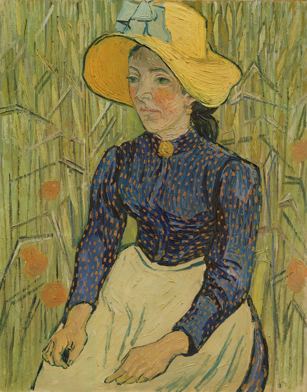 Peasant Girl in Straw Hat by Vincent van Gogh