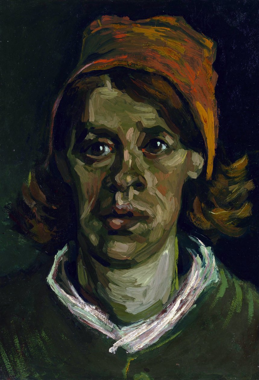Head of a Peasant Woman with Red Hood by Vincent van Gogh