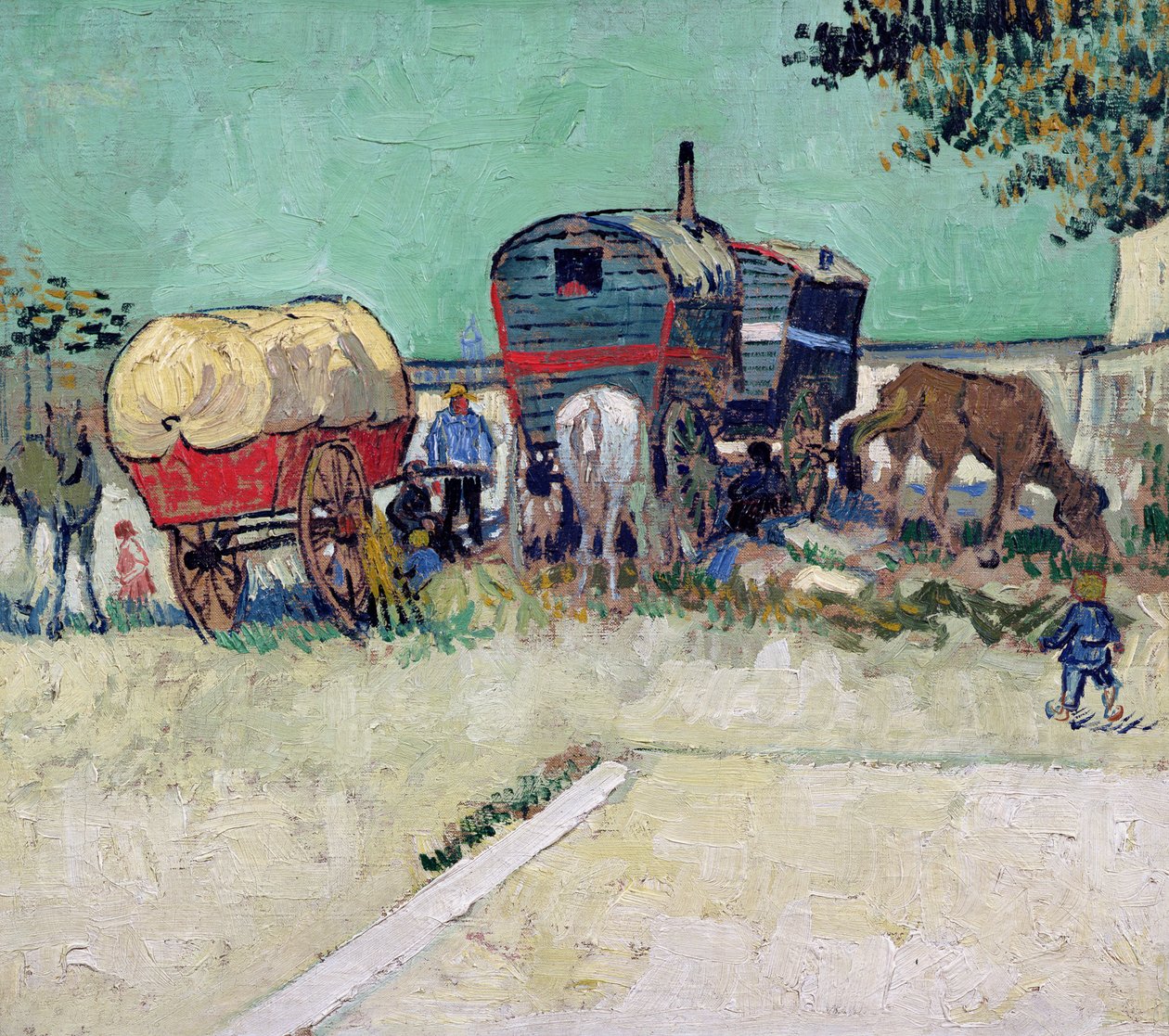 The Caravans, Gypsy Encampment near Arles by Vincent van Gogh
