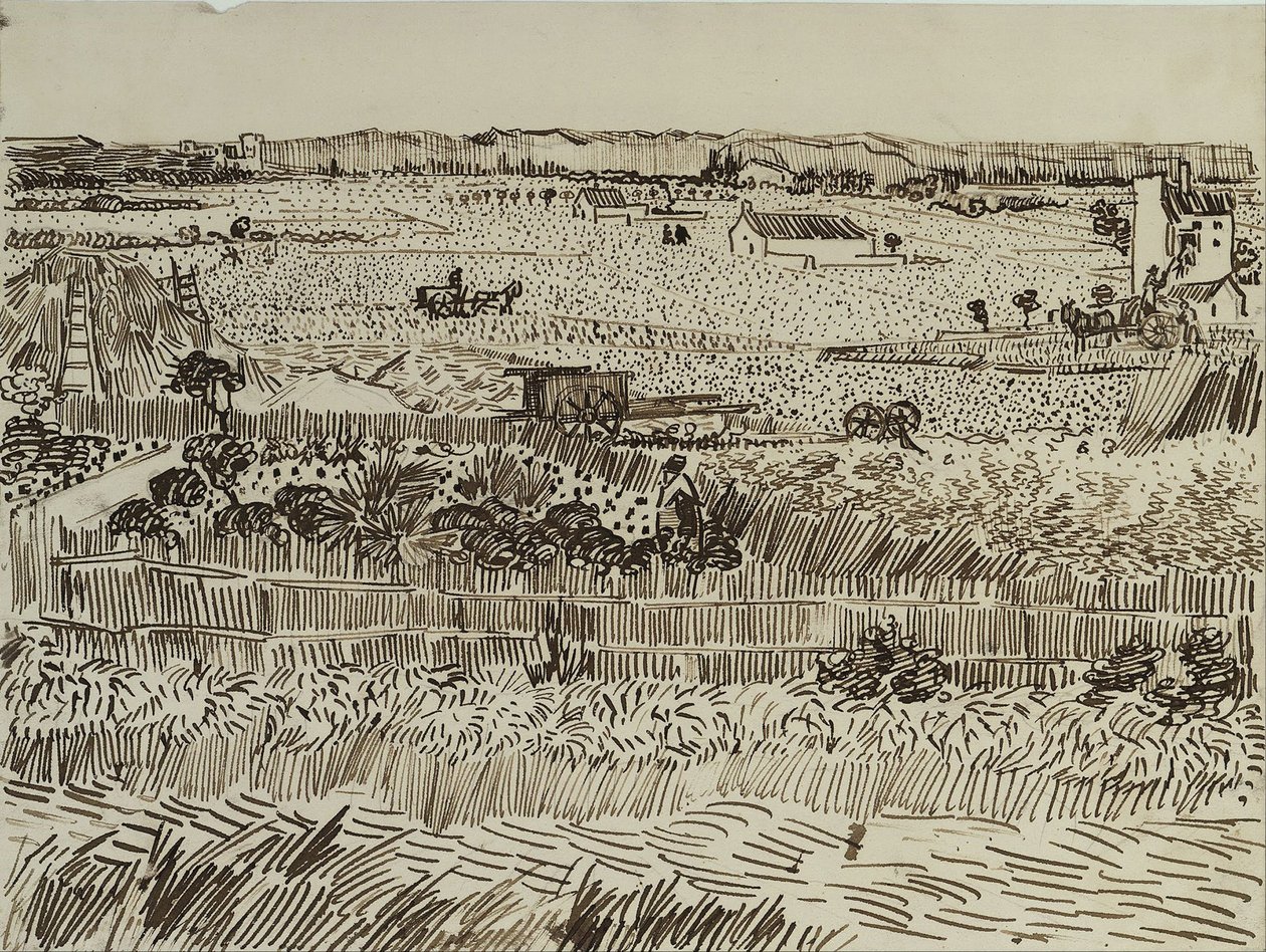 The Harvest in Provence for Émile Bernard by Vincent van Gogh