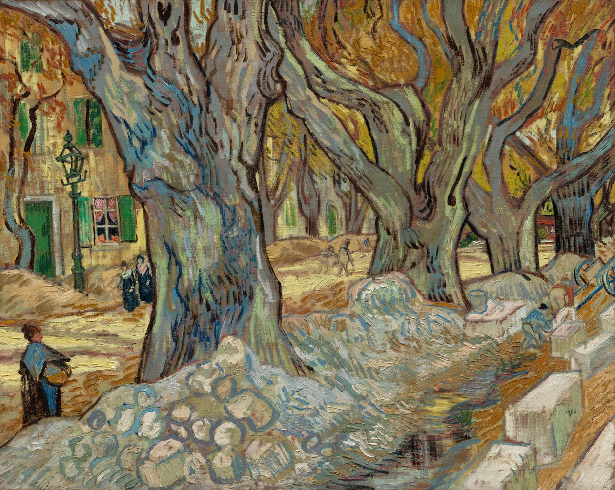 The Large Plane Trees Road Menders at Saint-Rémy, 1889 by Vincent van Gogh