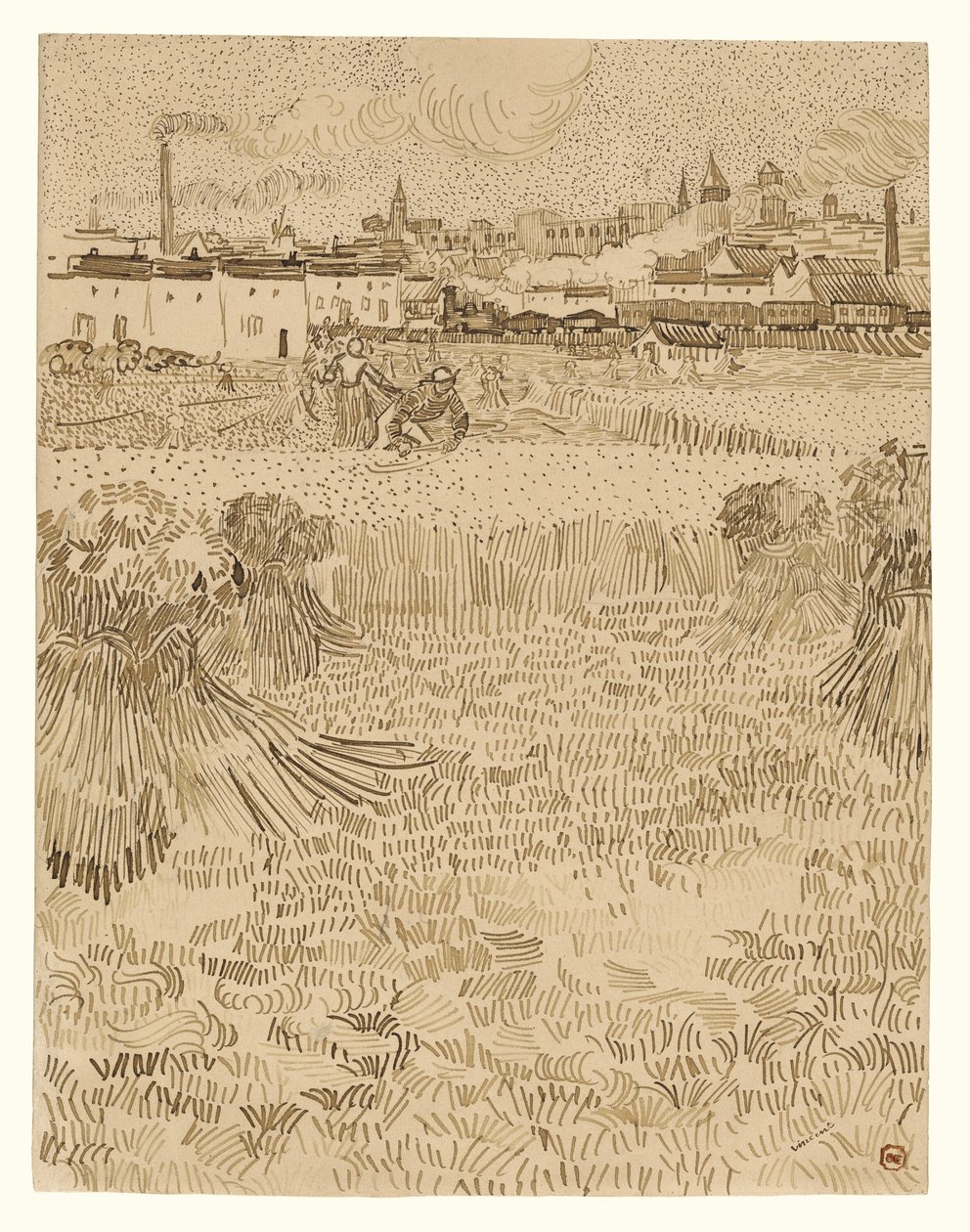 View from the Wheatfields by Vincent van Gogh