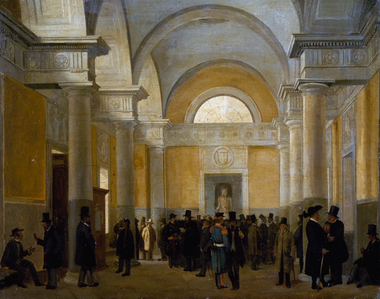 Interior of Palazzo San Giacomo in Naples by Vincenzo Abbati