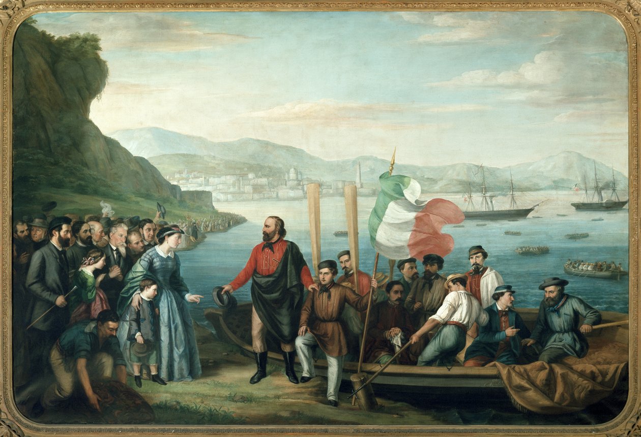 Giuseppe Garibaldi Leaves from Quarto for the Expedition of the Thousand by Vincenzo Azzola