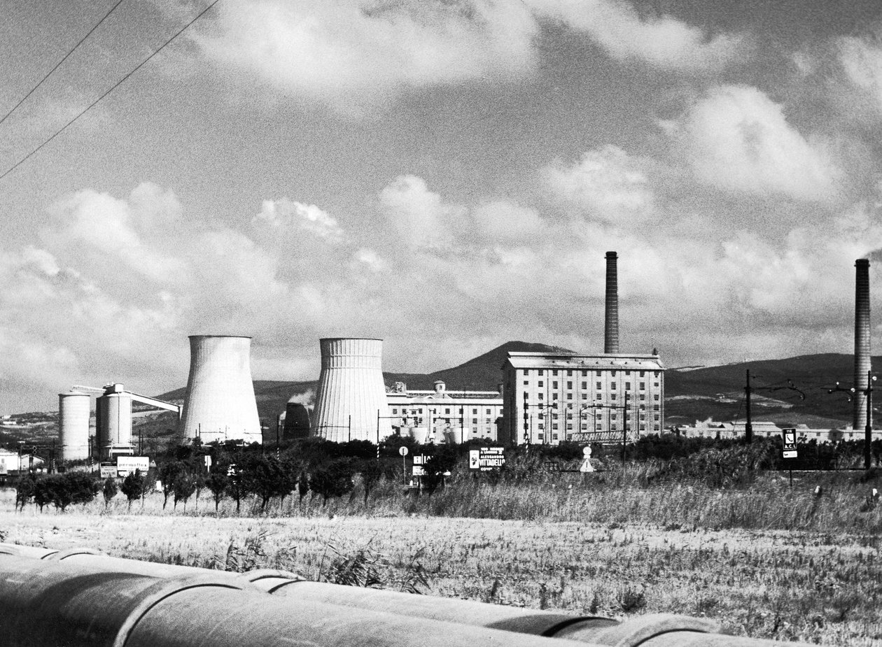 Industrial Landscape with Smokestacks by Vincenzo Balocchi