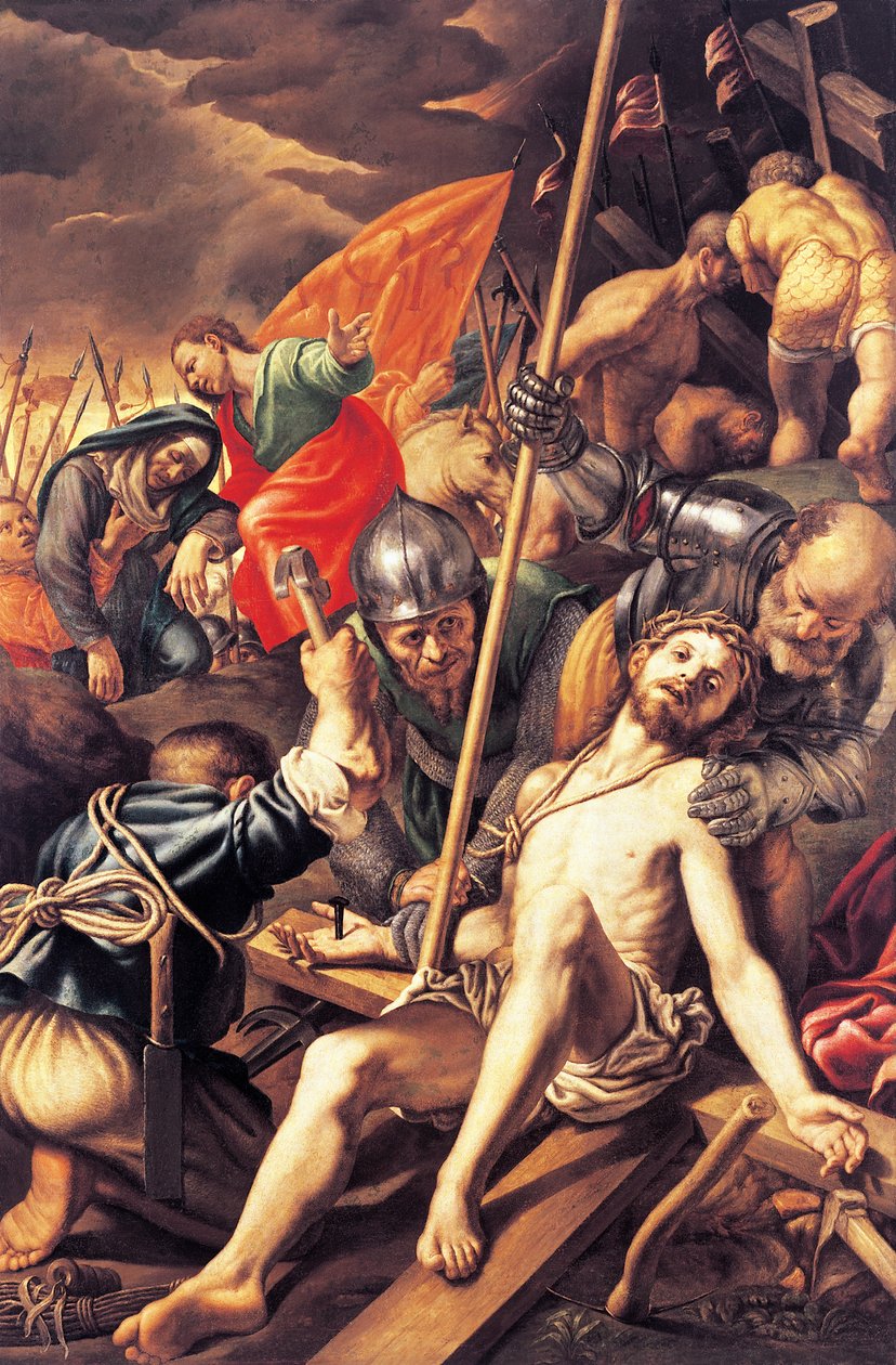 Christ Being Nailed to the Cross, by Vincenzo Campi by Vincenzo Campi