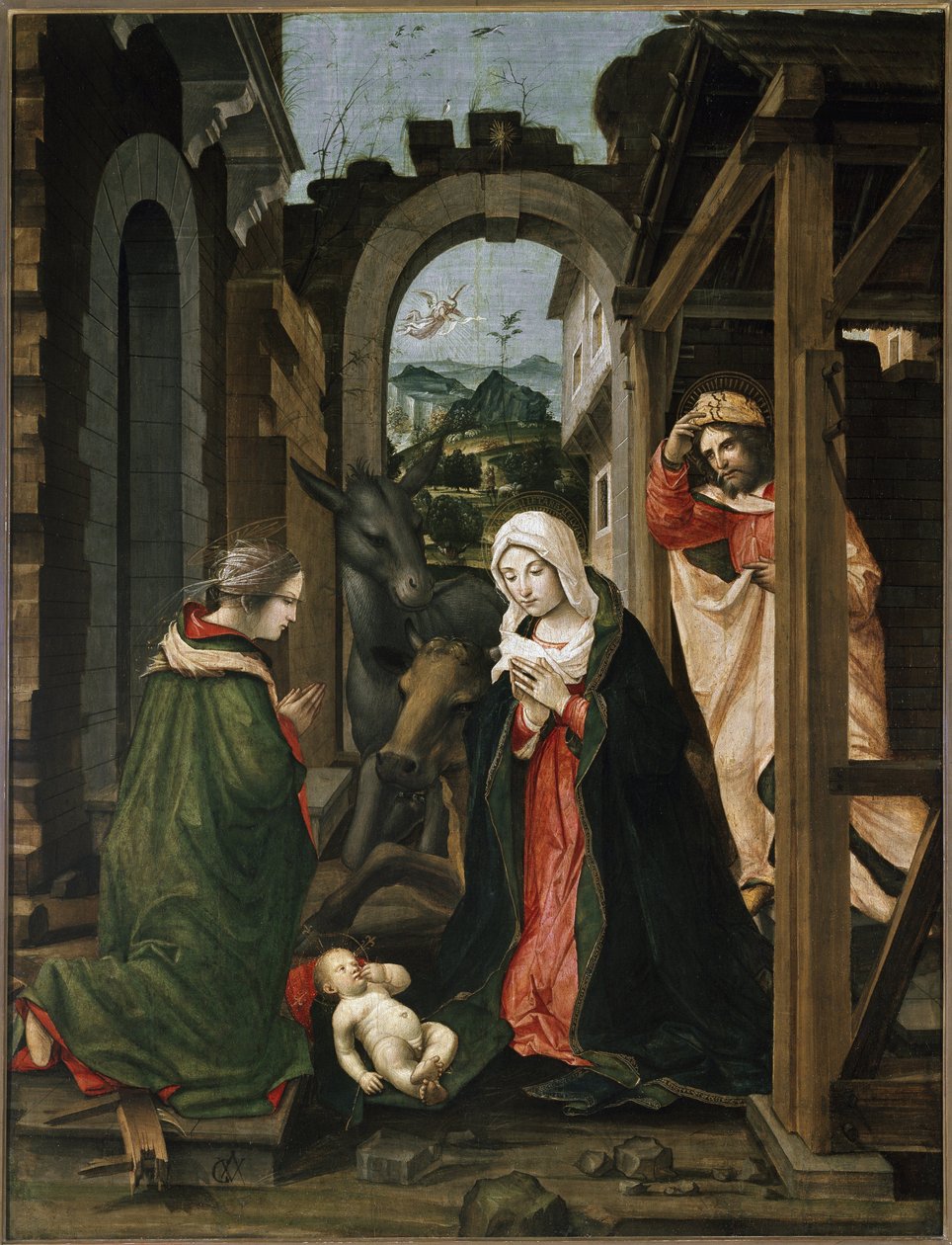 Nativity with St Catherine of Alexandria by Vincenzo Civerchio