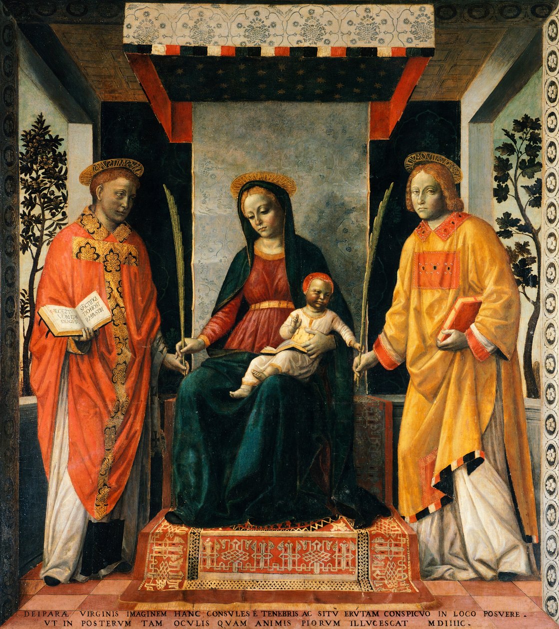 Madonna and Child between St Faustinus and St Jovita by Vincenzo Foppa