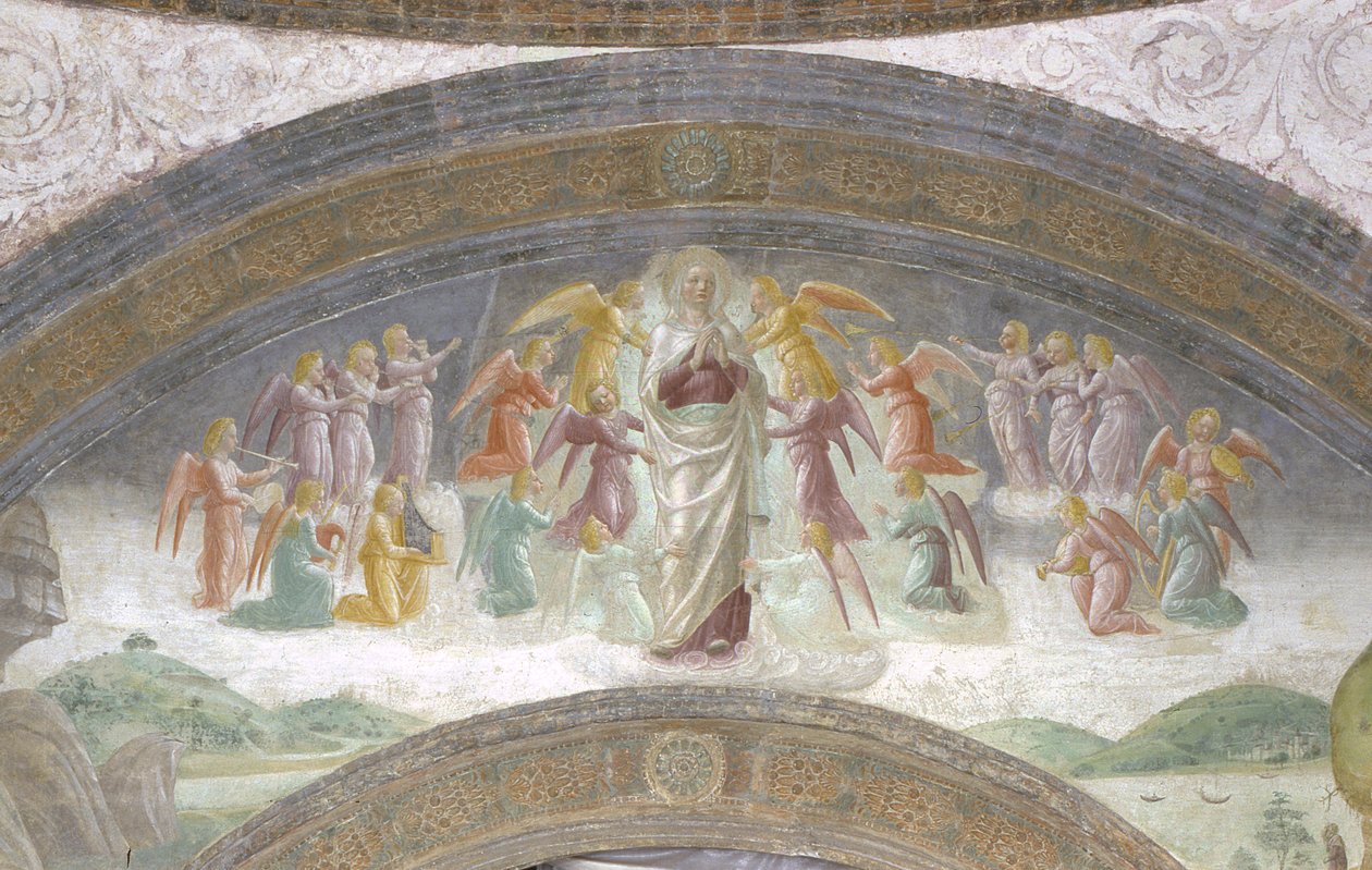 Virgin Mary and musician angels by Vincenzo Foppa