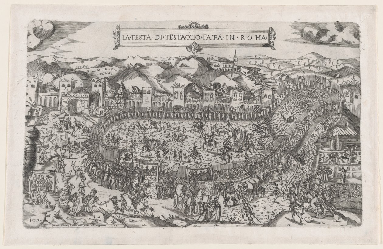 Speculum Romanae Magnificentiae: Carnival Games Held in the Mount Testaccio in Rome, 1558 by Vincenzo Luchino